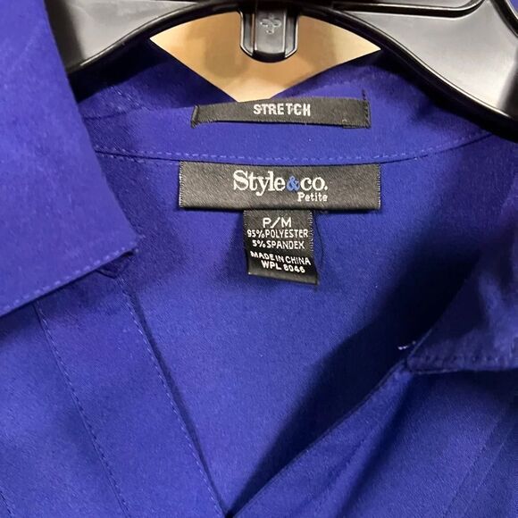 EUC Style & Co. Petite Medium Cobalt Blue Top #007 - Picture 2 of 7
